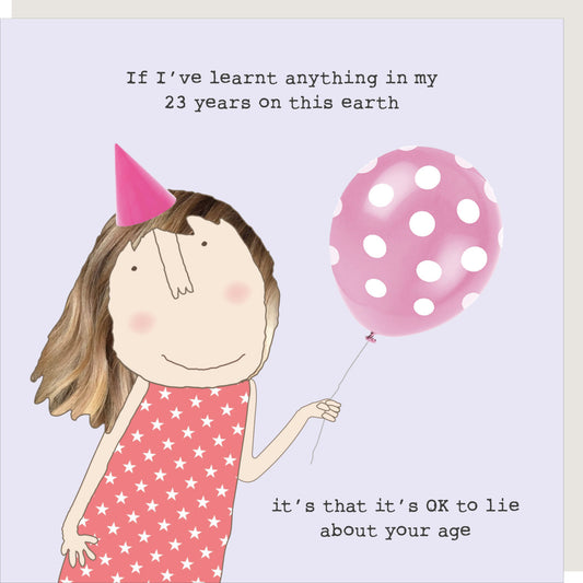 Lie about your age - card