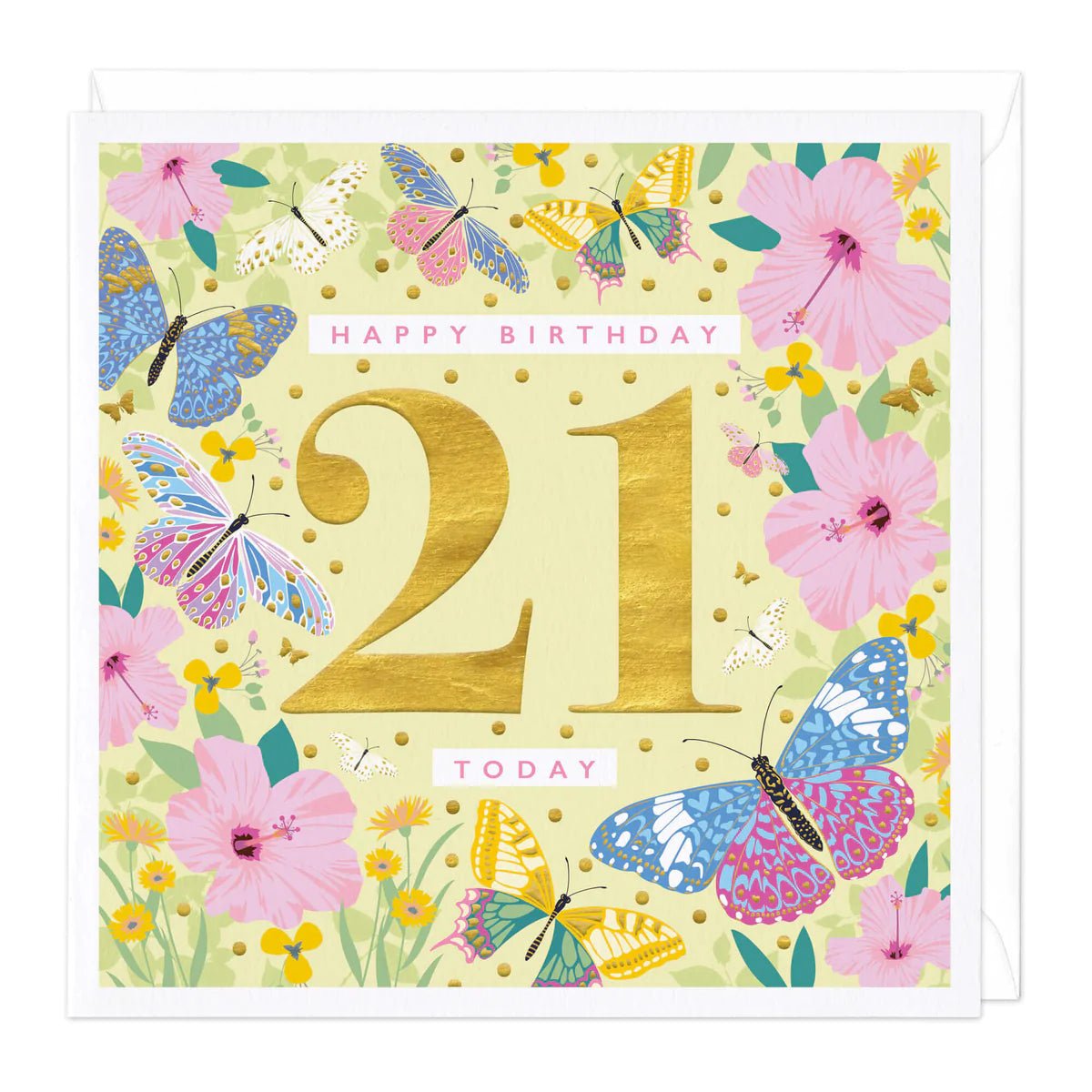 21 today gold floral - card