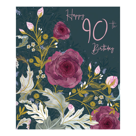 90th birthday National Trust florals - card