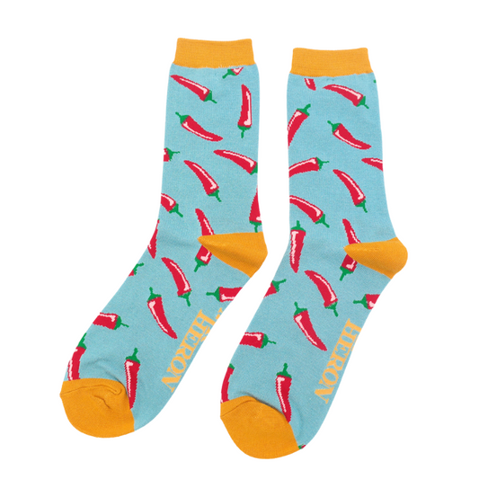 Mens bamboo socks - Chilli’s, duck egg