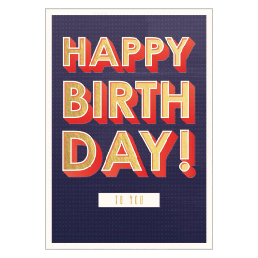 Happy birthday typography - card