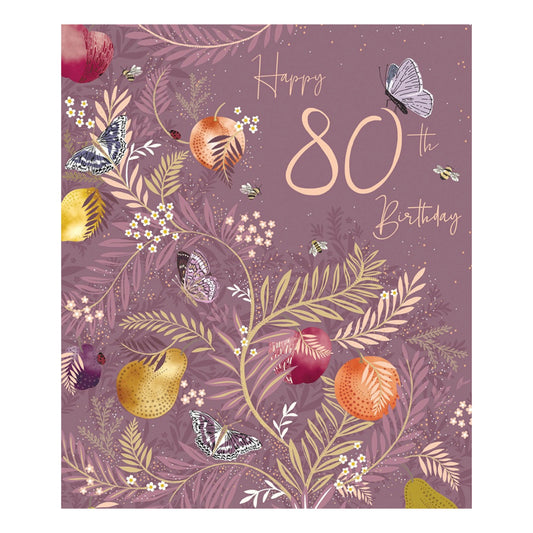 80th birthday National Trust florals - card