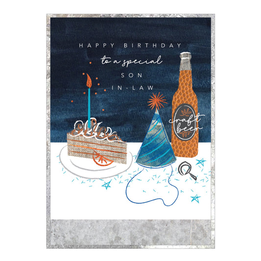 Happy birthday, son in-law copper foil - card