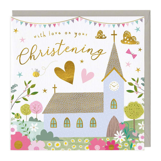 With love on your Christening church - card