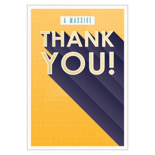 A massive thank you typography - card