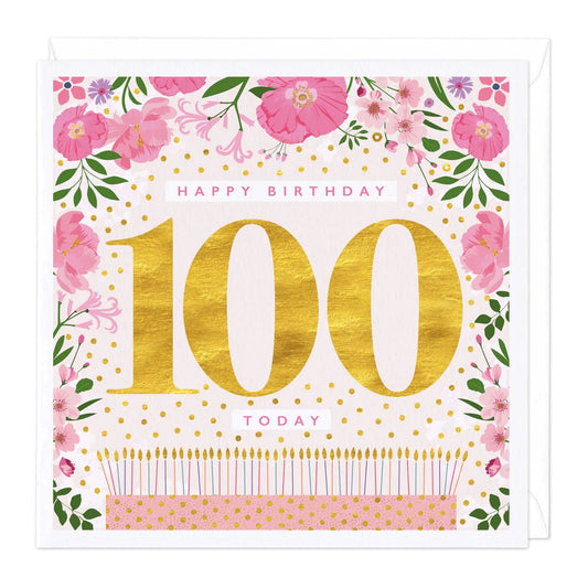 100 today gold floral - card