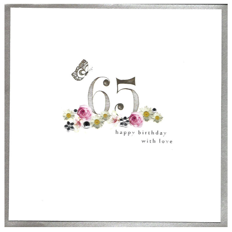 65th birthday embellished - card