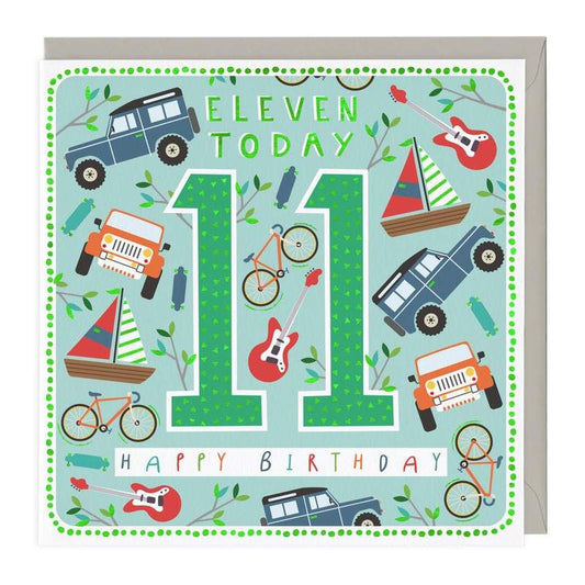 11 today boys birthday - card