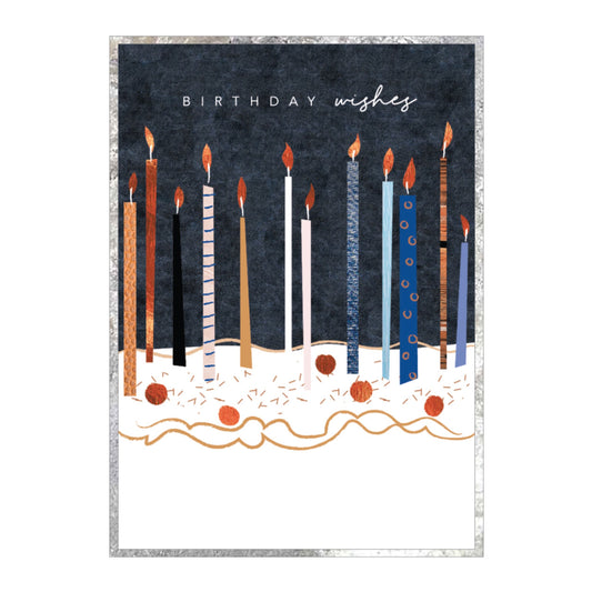 Birthday wishes copper foil - card