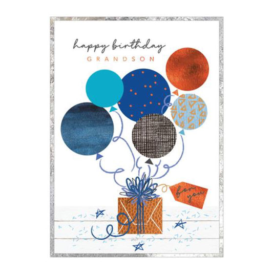 Grandson birthday copper foil - card