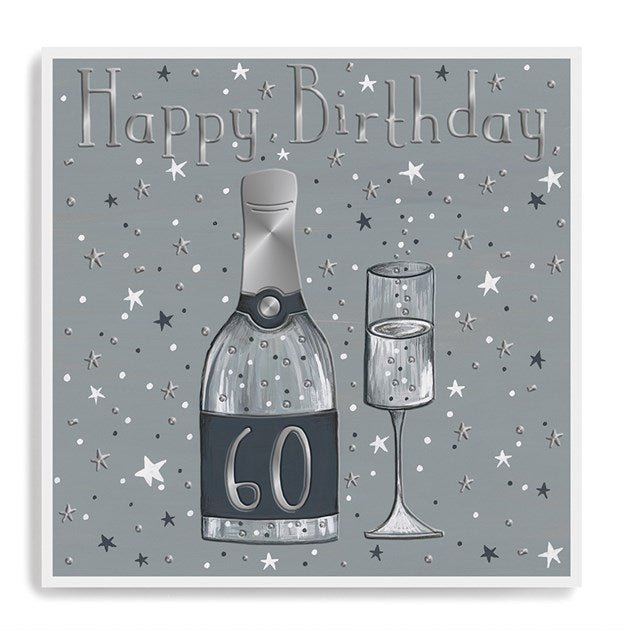 60th fizz grey - card