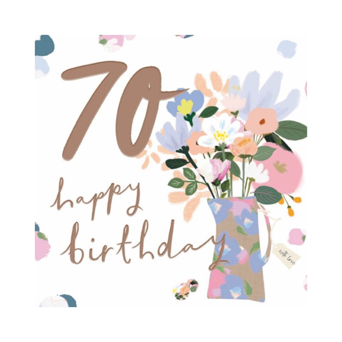 70th birthday flowers - card