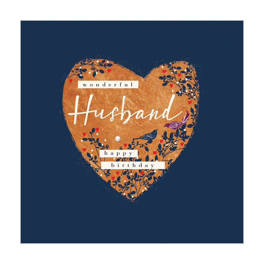 Husband copper heart - card
