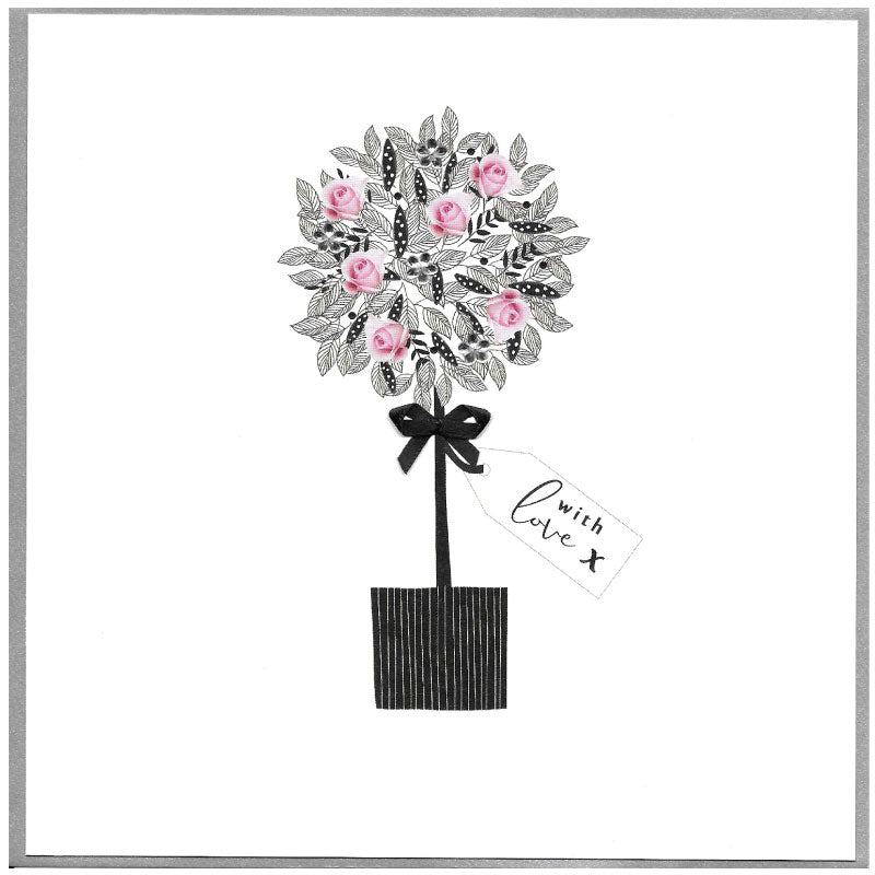 With love, rose tree - large card