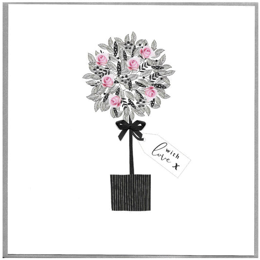 With love, rose tree - large card