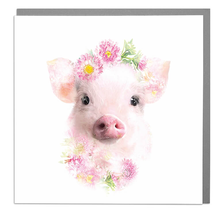 Botanical micro pig - card