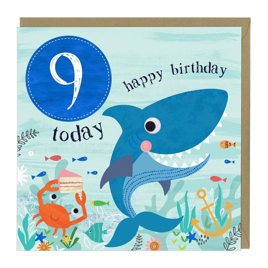 9 today boys shark - card