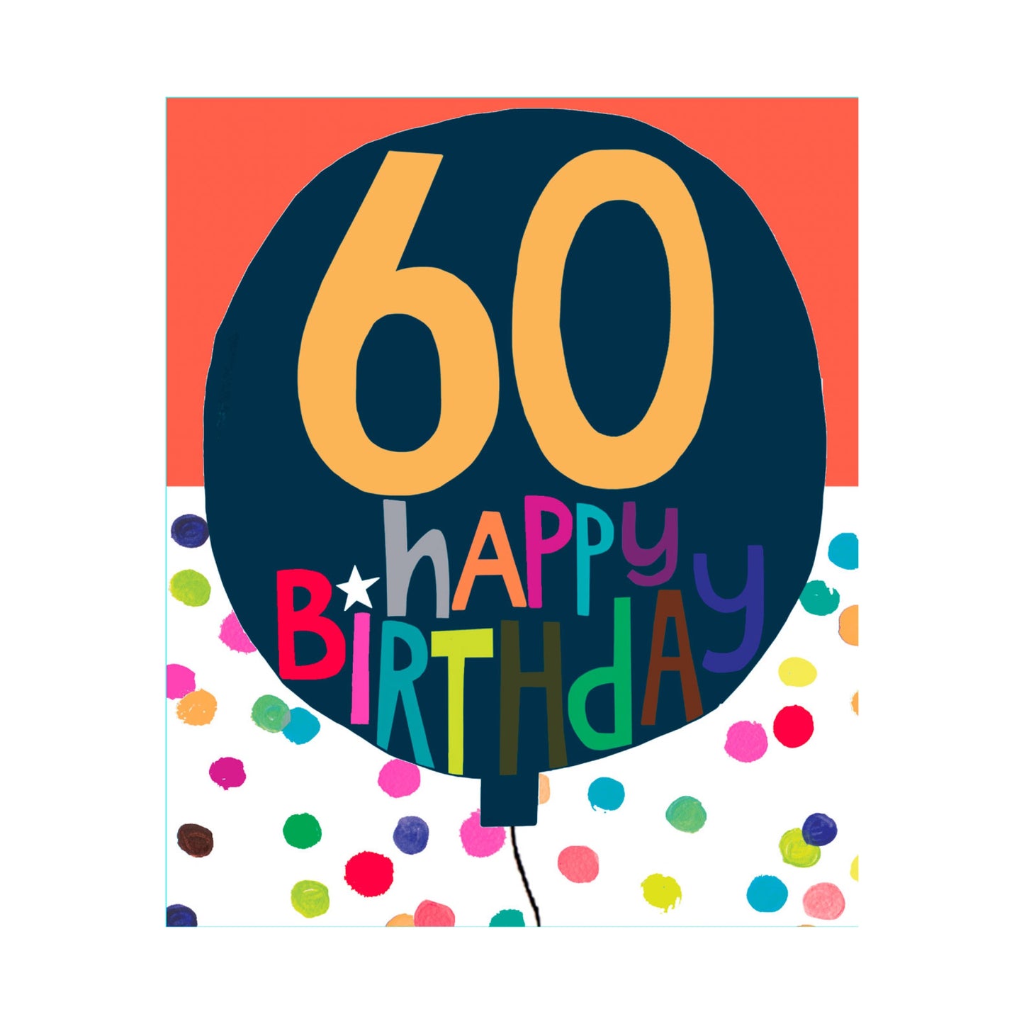 60th Birthday balloon - card