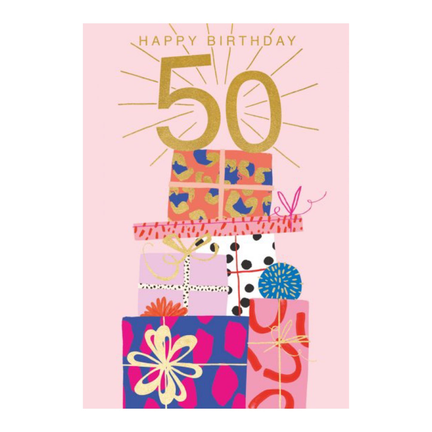 50th pretty presents - card