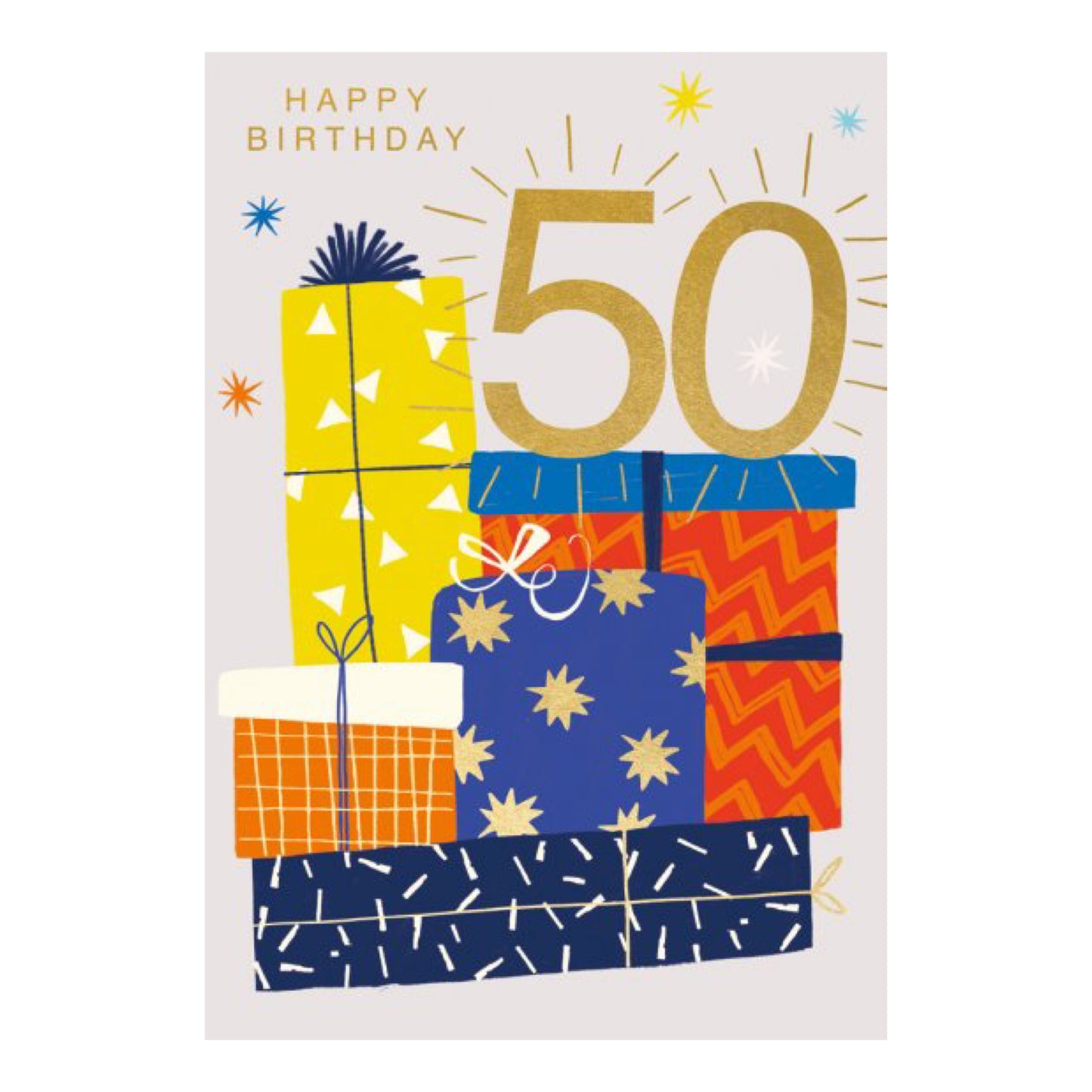 50th male presents - card