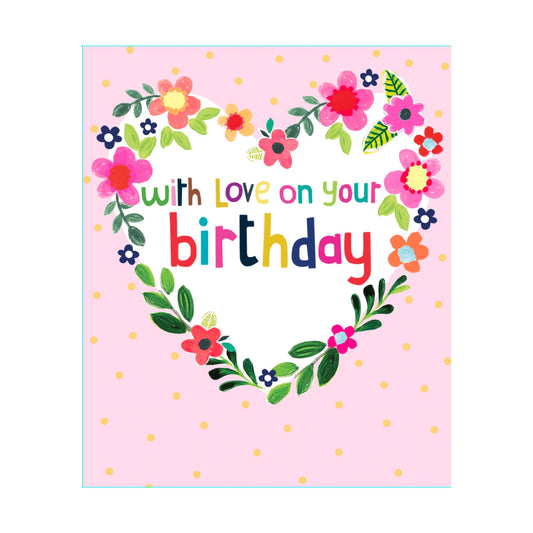 With love on your birthday- card