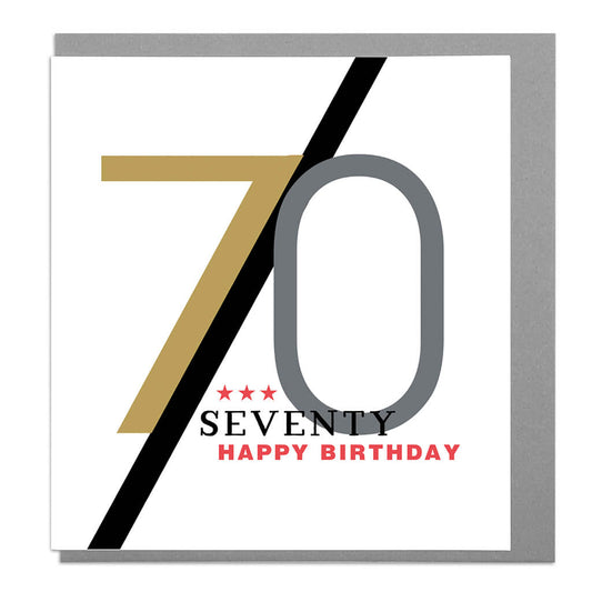 70th birthday retro male - card