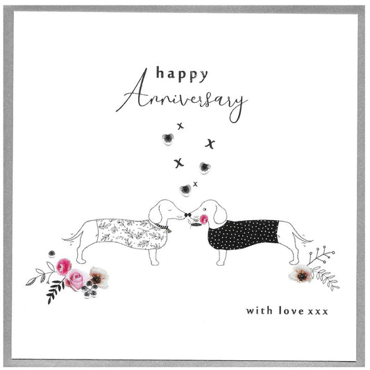 Happy anniversary sausage dogs - card