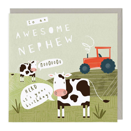 Awesome Nephew birthday farm - card