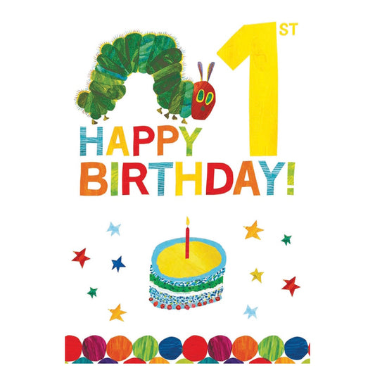 Hungry Caterpillar 1st birthday - card