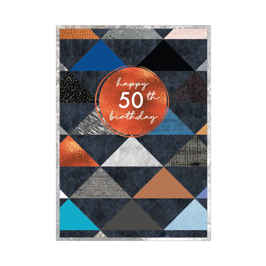 50th birthday copper foil - card