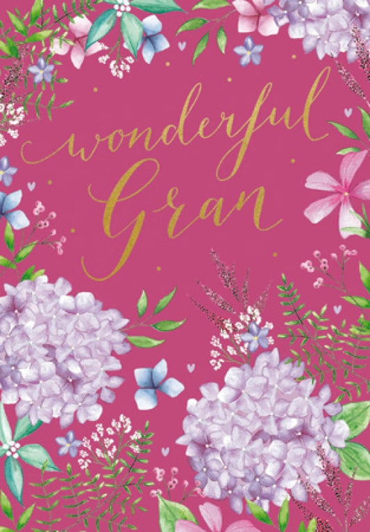 Wonderful Gran floral - card