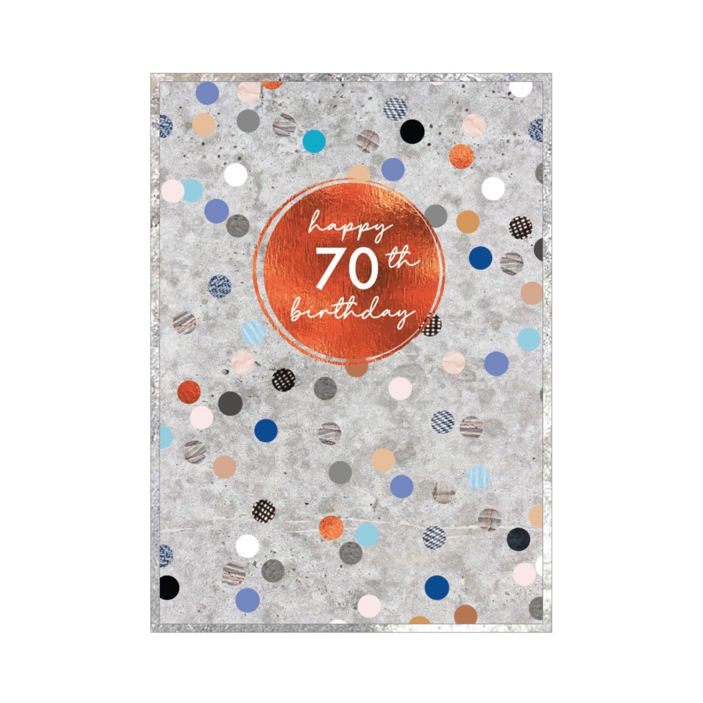 70th birthday copper foil - card