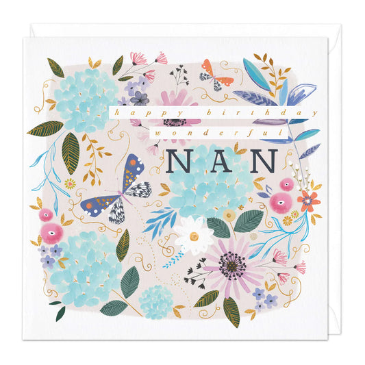 Wonderful Nan flowers - card