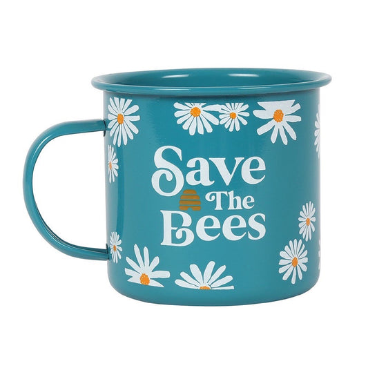 Save the bees enamel tin mug