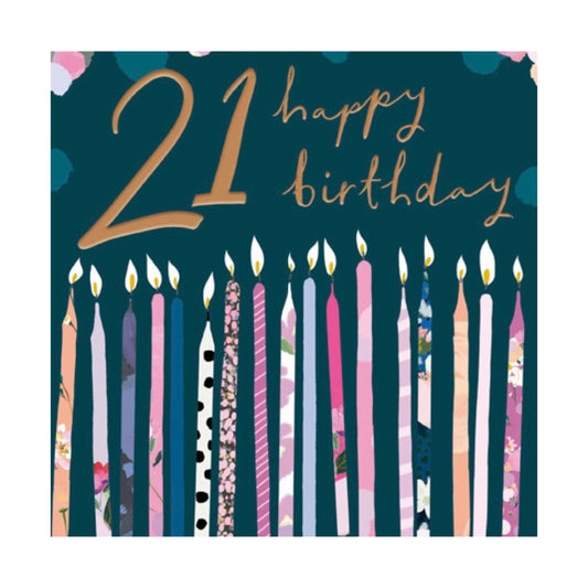 21st birthday candles - card