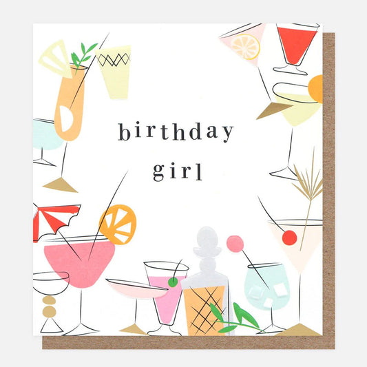 Birthday girl cocktails - card