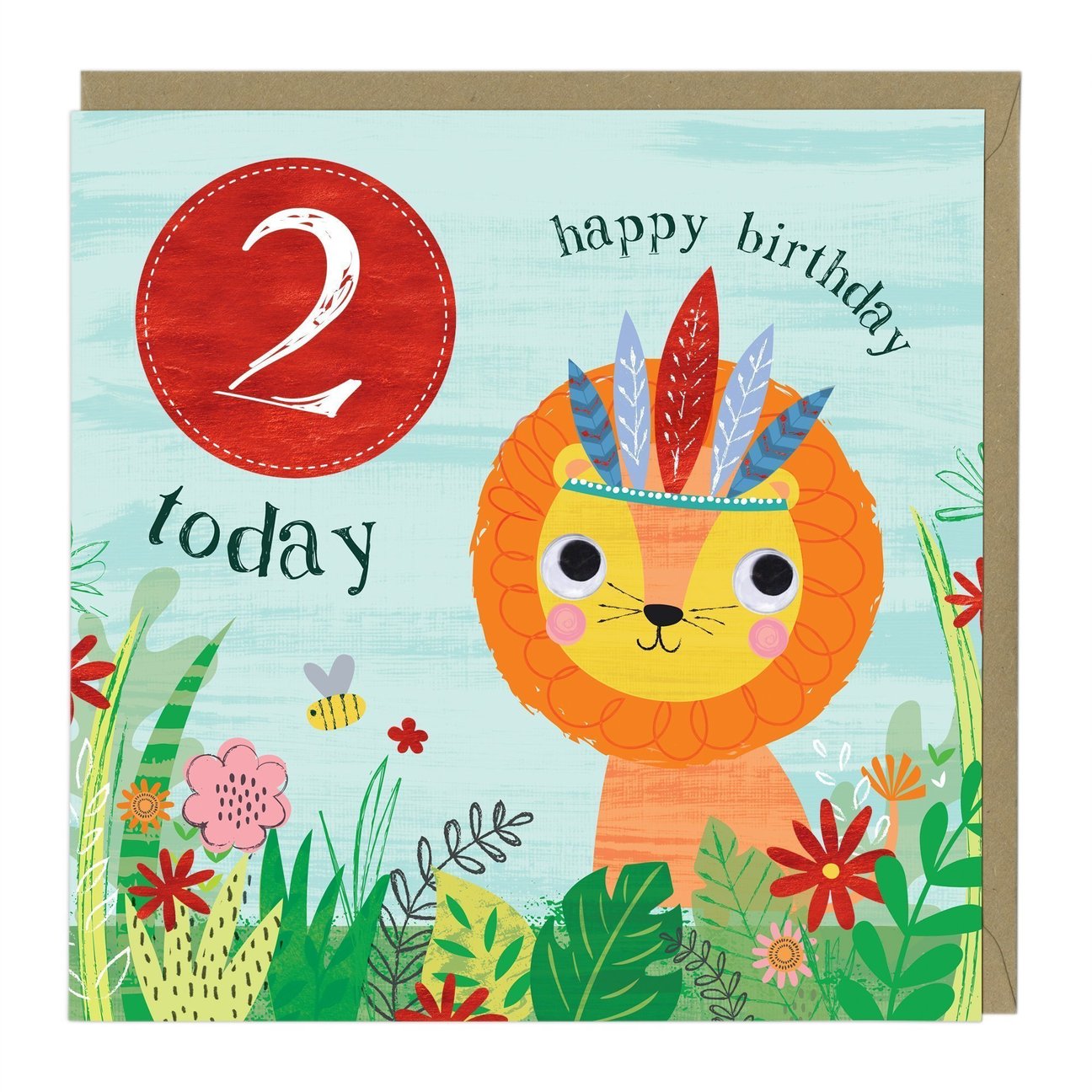 2 today boys lion - card