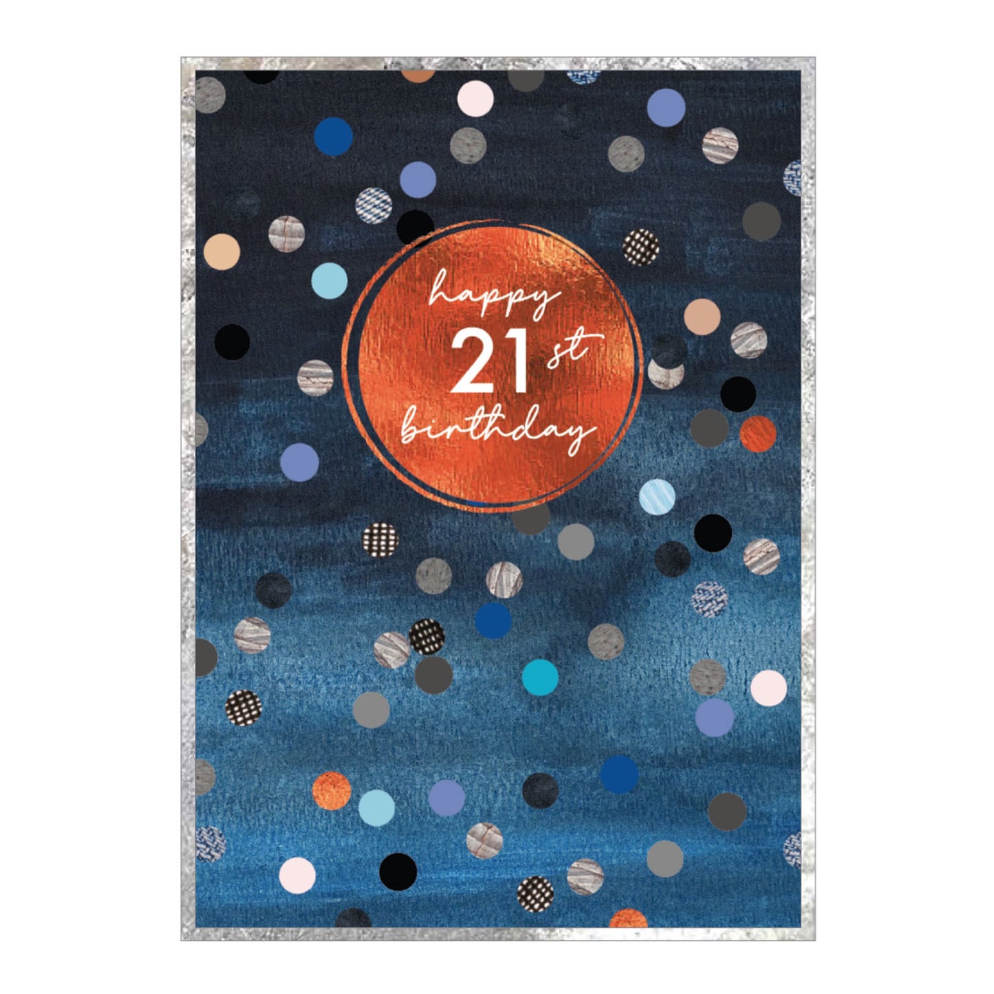 21st birthday copper foil - card