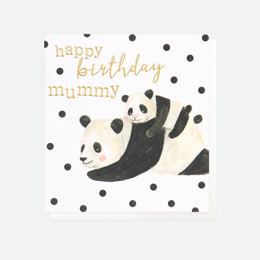 Happy birthday Mummy, pandas - card