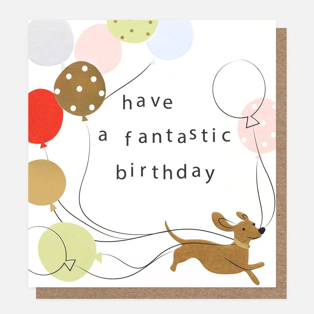 Fantastic birthday sausage dog - card