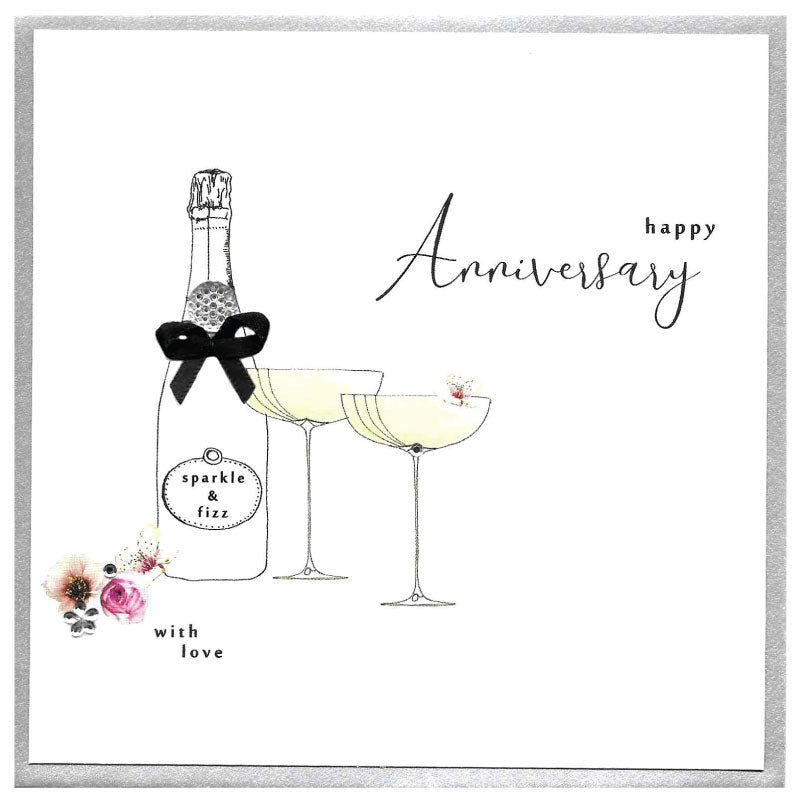 Happy anniversary champagne - card