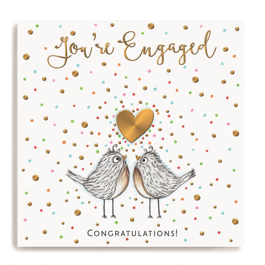 You’re engaged, two birds  - card