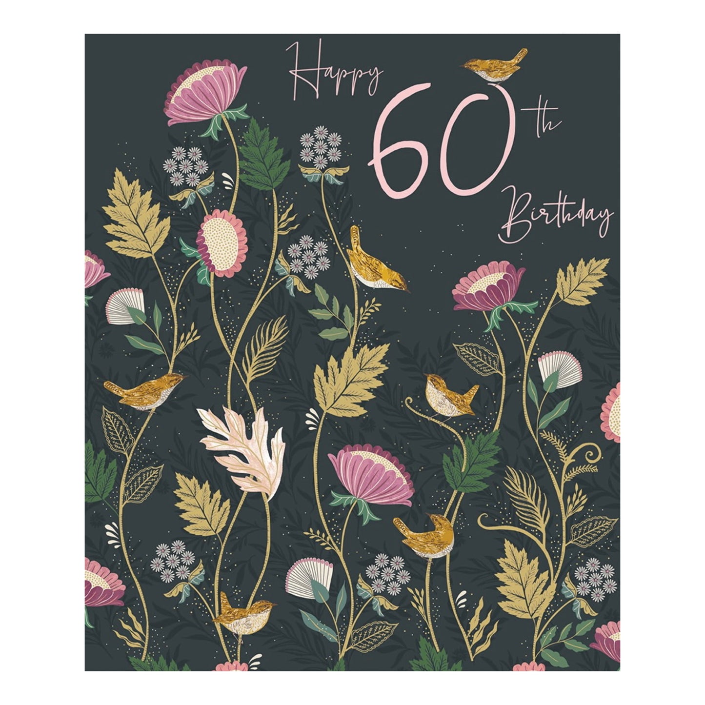 60th birthday National Trust florals - card