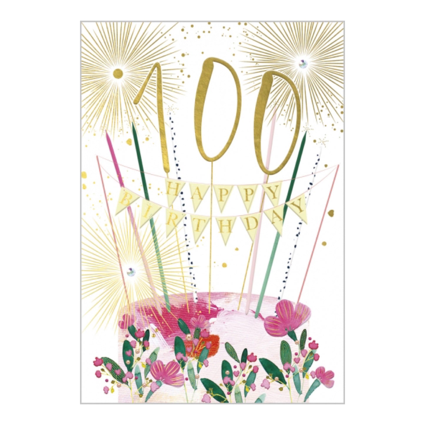 100th sparkle candles - card