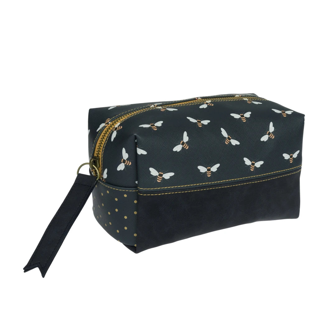 Navy bees wash/makeup bag