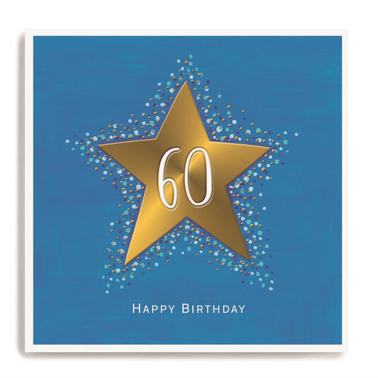 60th birthday gold star - card