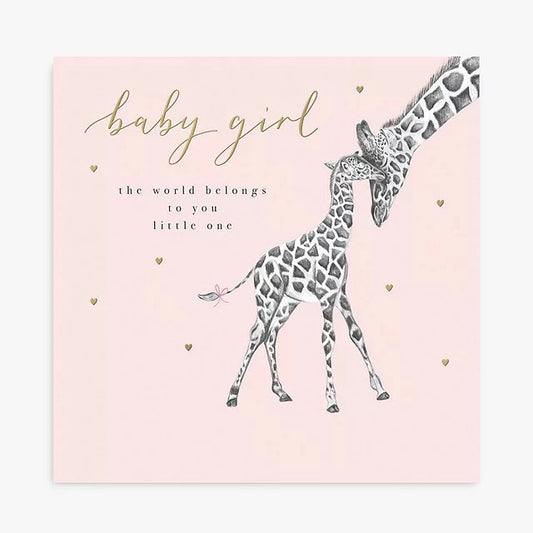 Baby girl giraffes - card