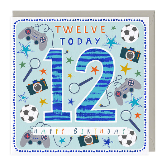 12 today boys birthday - card