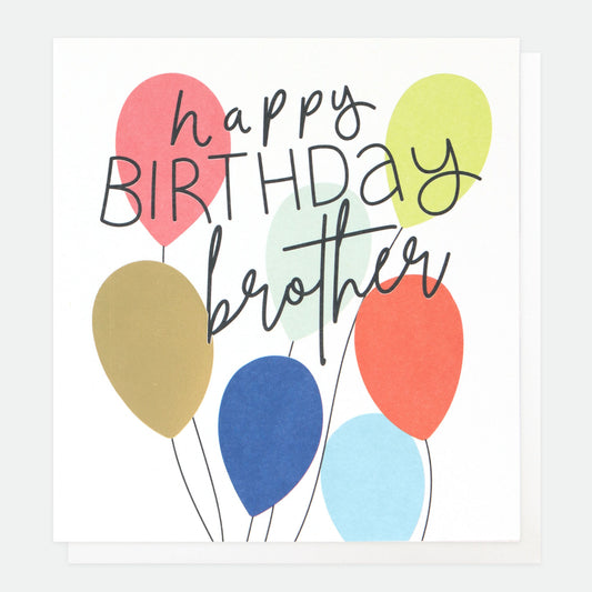 Happy birthday Brother, balloons - card