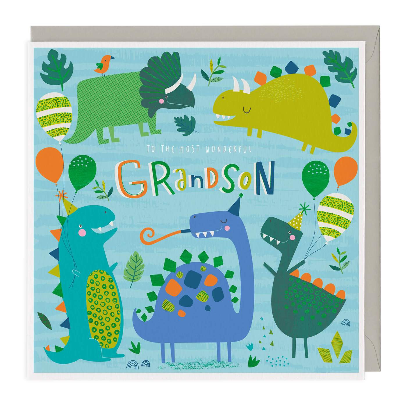 Grandson dinosaurs birthday - card